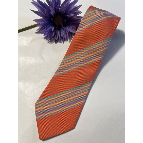 Gant Mens Made In Italy 100% Silk Orange Tie - Picture 1 of 6